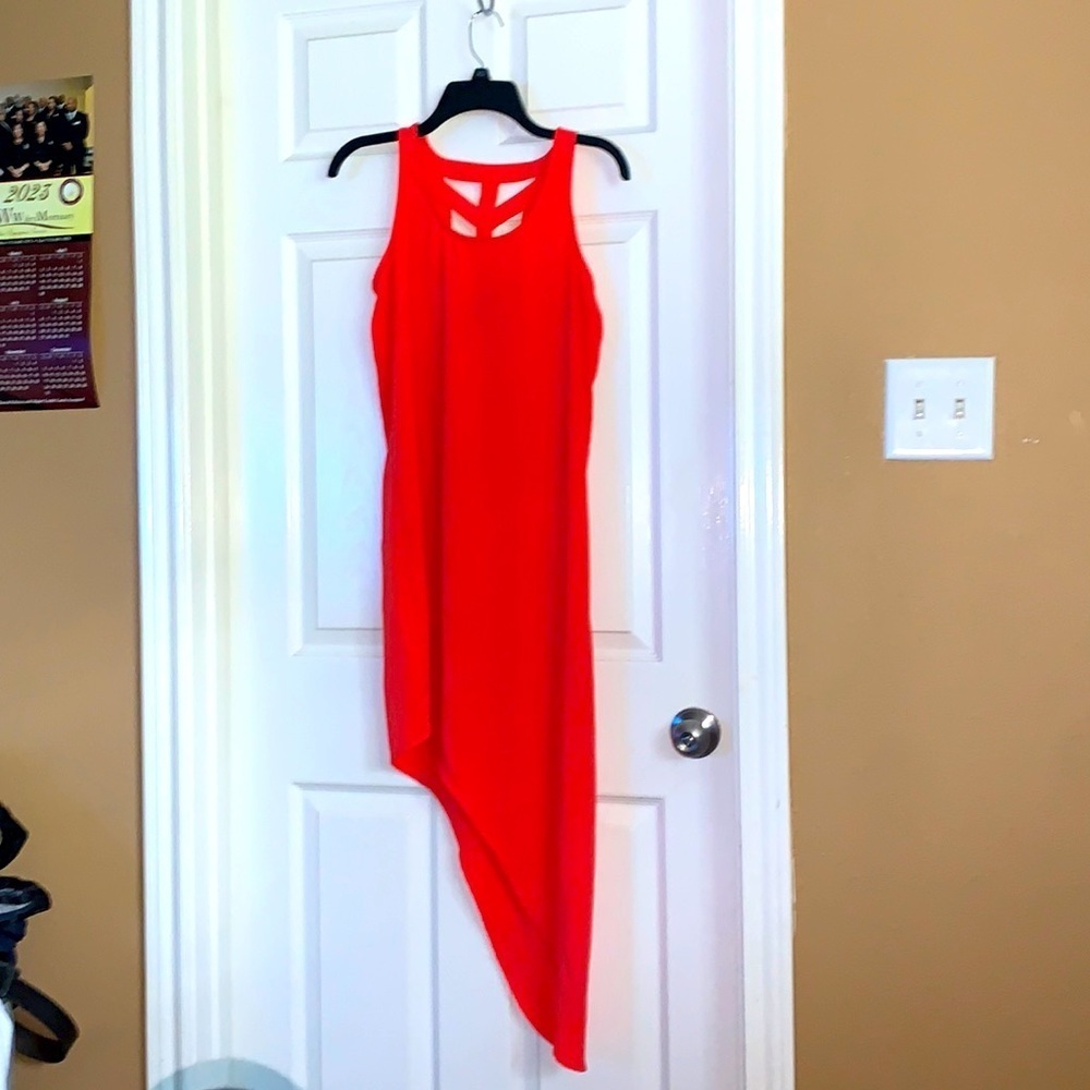 Mossimo assymmetric red tank top dress